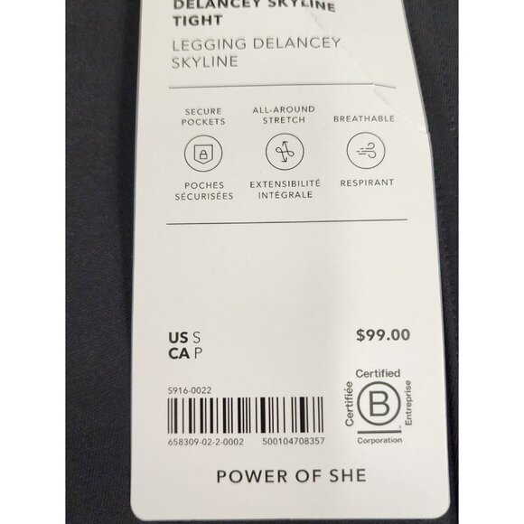 NWT Athleta Delancey Skyline High Rise Leggings Black Small Pockets - Picture 6 of 9